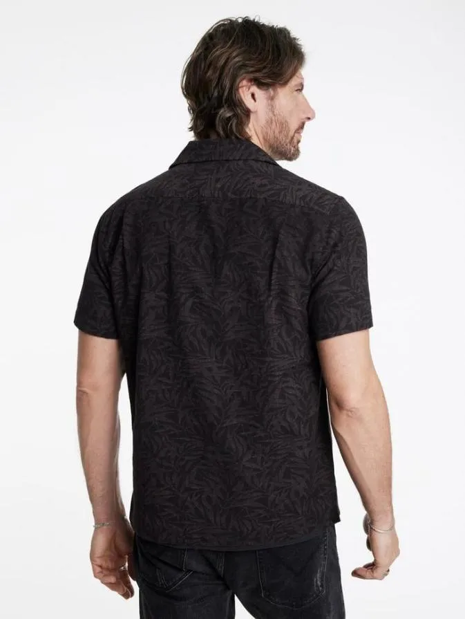 Men Shirts John Varvatos DANNY CAMP SHIRT Charcoal