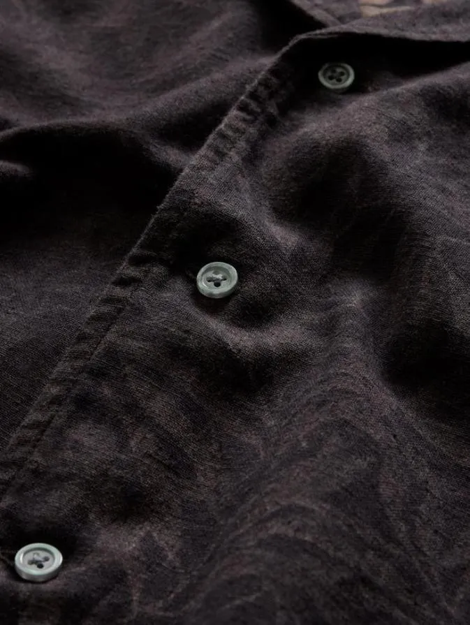 Men Shirts John Varvatos DANNY CAMP SHIRT Charcoal
