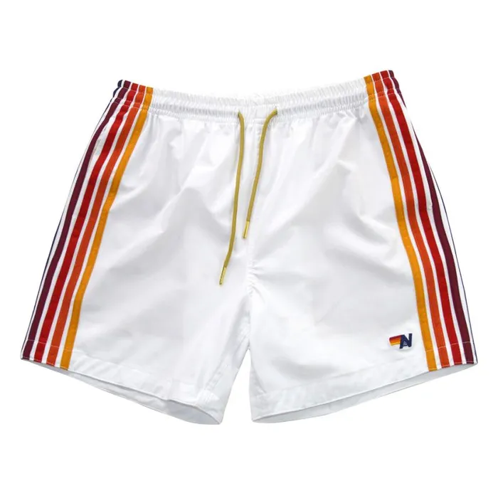 Men Shorts Aviator Nation 5 Stripe Flex Shorts 8211 White