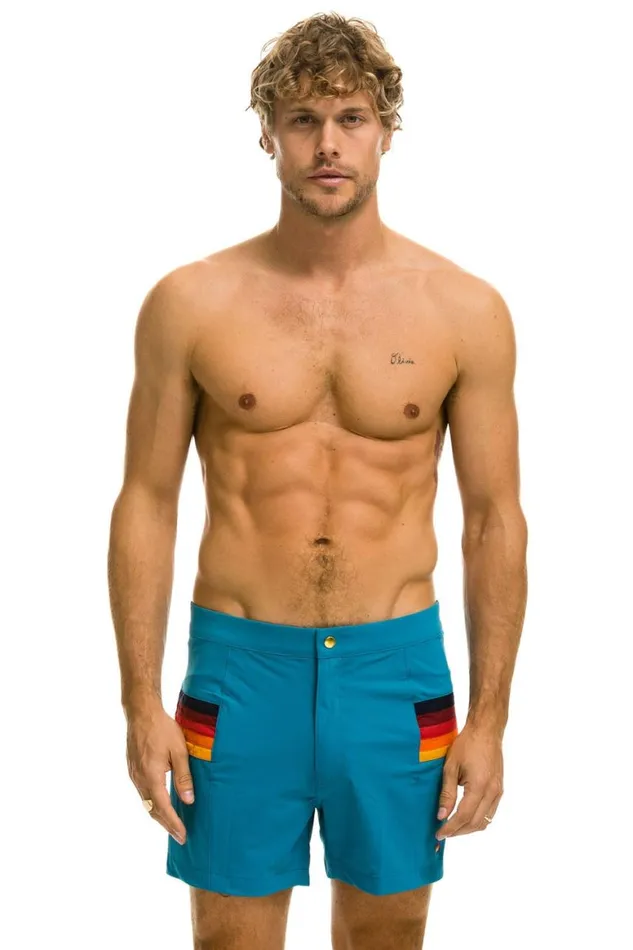 Men Shorts Aviator Nation Horizontal 5 Stripe Flex Shorts 8211 Antigua
