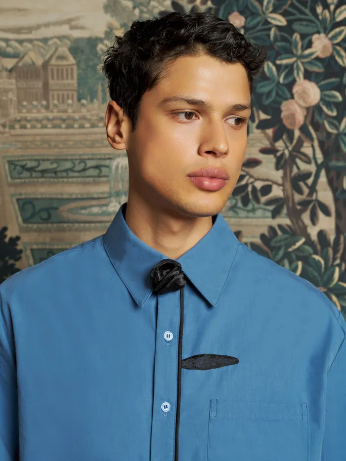 Men Sister Jane Shirts Penny Flower Shirt Peacock Blue