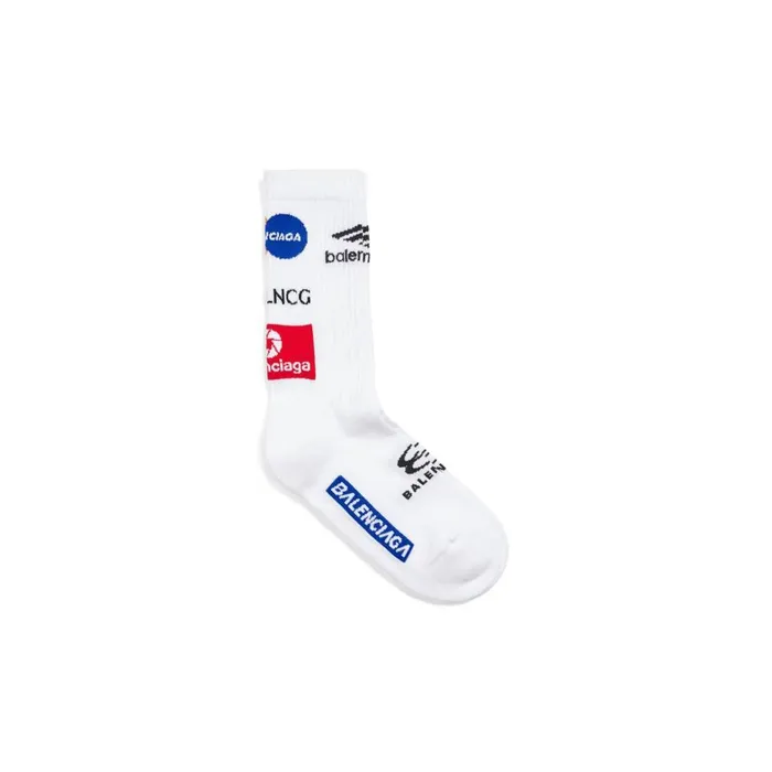 Men Socks Balenciaga Top League Socks In Whiteblack