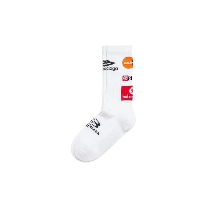 Men Socks Balenciaga Top League Socks In Whiteblack