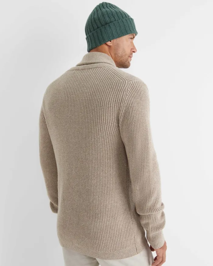 Men Sportscraft Jackets and Blazers Nelson Merino Wool Cardigan Biscuit