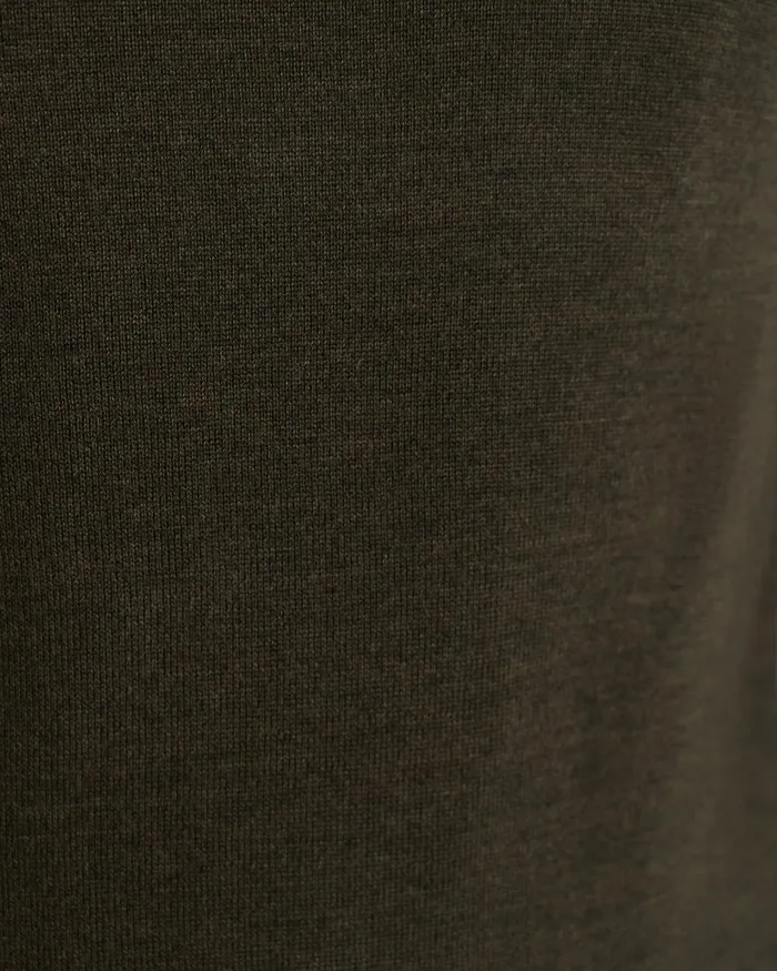 Men Sportscraft Knitwear Merino VNeck Knit Dark Khaki