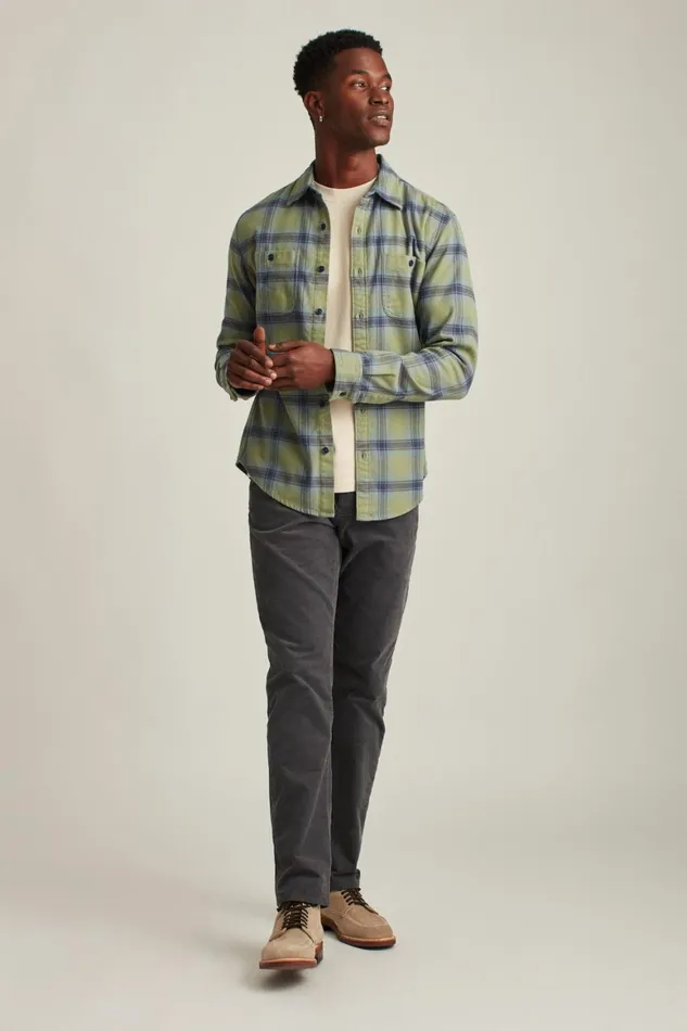 Men Stretch Flannel Shirt Tully Plaid Bonobos Casual Shirts