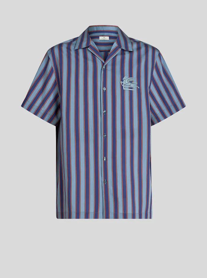 Men Striped Bowling Shirt Etro Shirts