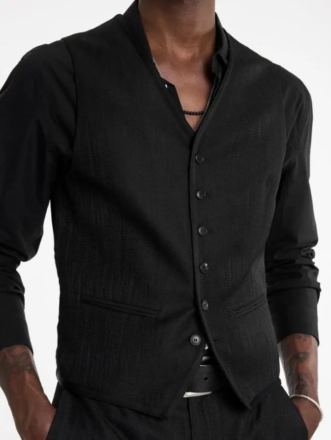 Men Suit Jackets John Varvatos DAVIE VEST Black