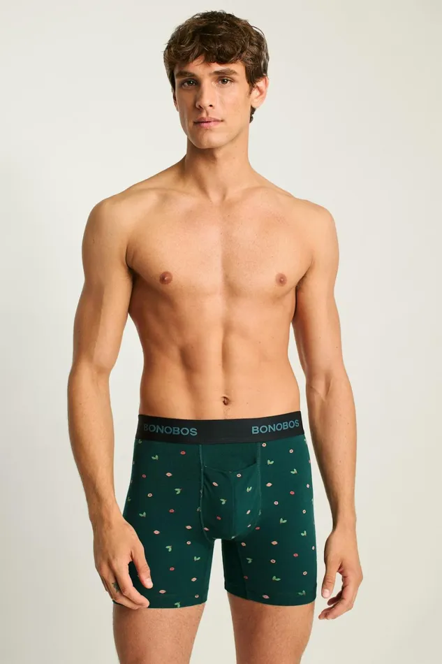 Men Supersoft Underwear Green Mistletoe Smooches Bonobos Socks and Underwear