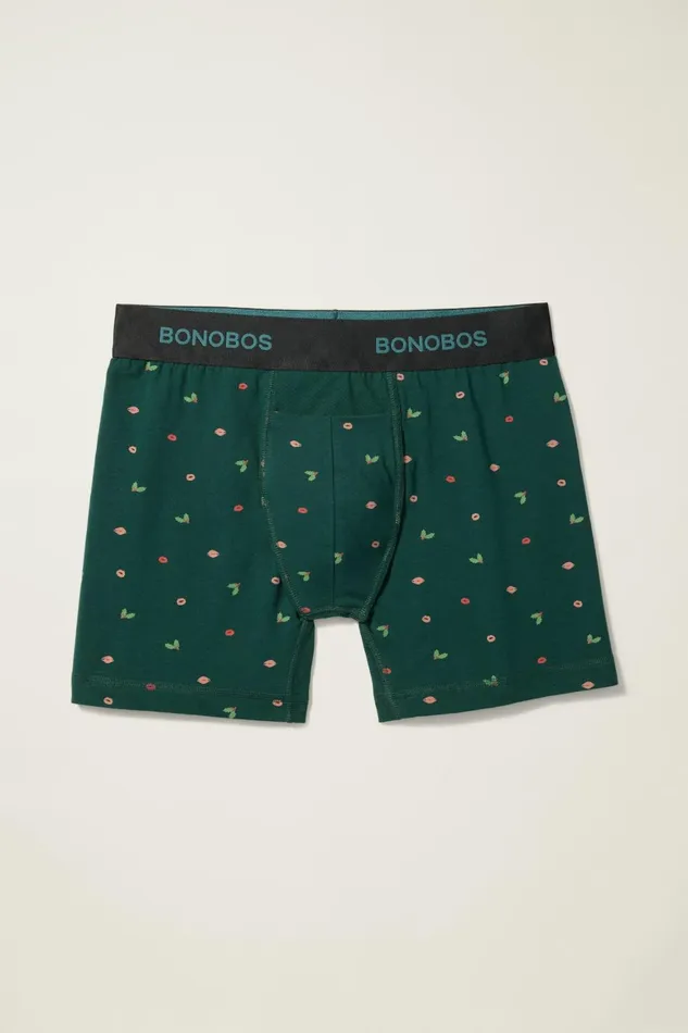 Men Supersoft Underwear Green Mistletoe Smooches Bonobos Socks and Underwear