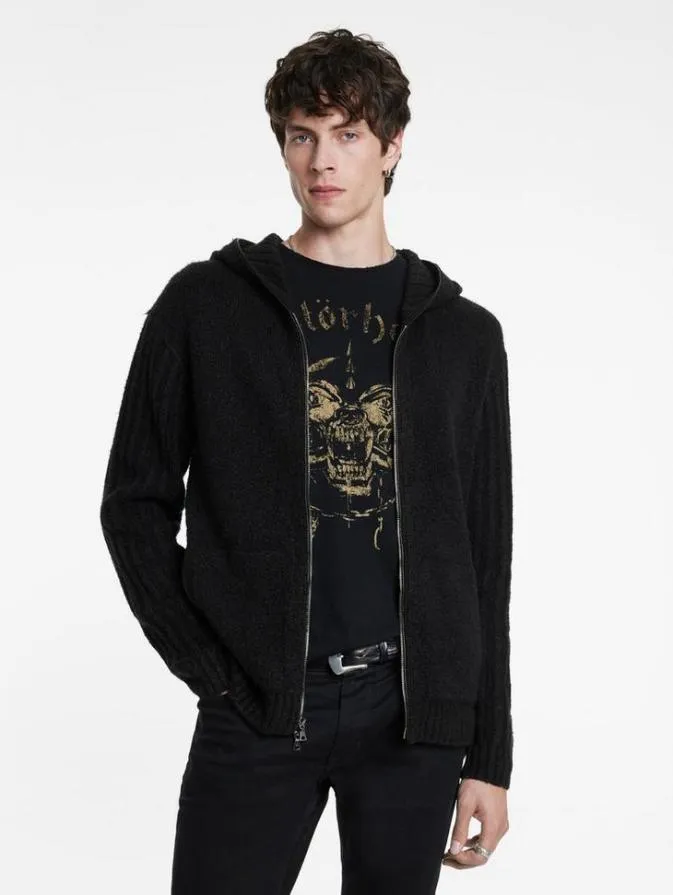 Men Sweaters John Varvatos CATHERINE HOODIE Black