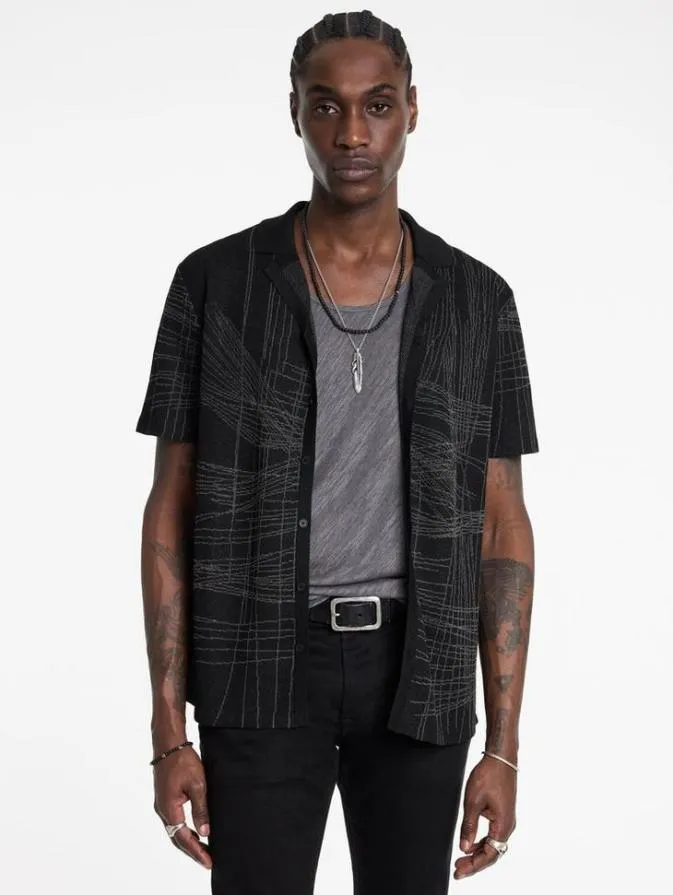 Men Sweaters John Varvatos SIMON CAMP SHIRT Black