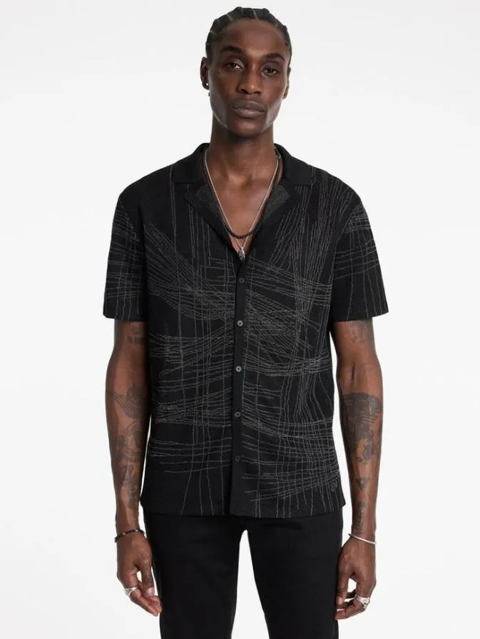 Men Sweaters John Varvatos SIMON CAMP SHIRT Black