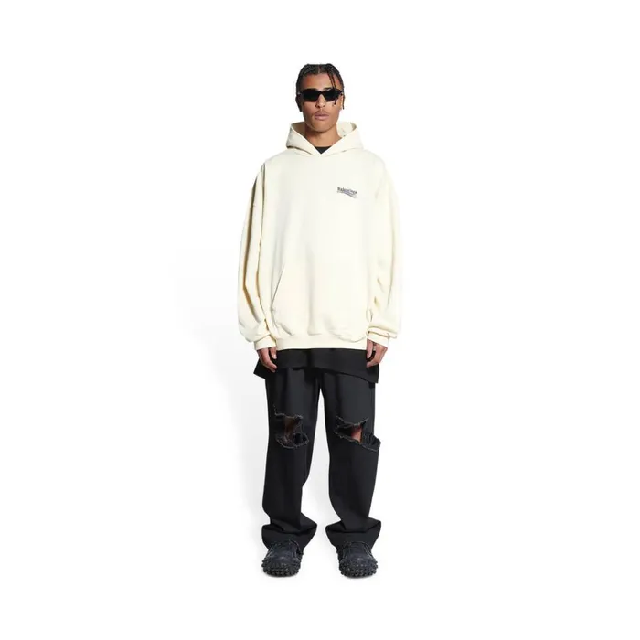 Men Sweatshirts and Hoodies Balenciaga Political Campaign Hoodie Large Fit In Blue Men Sweatshirts and Hoodies Balenciaga Political Campaign Hoodie Large Fit In Blue