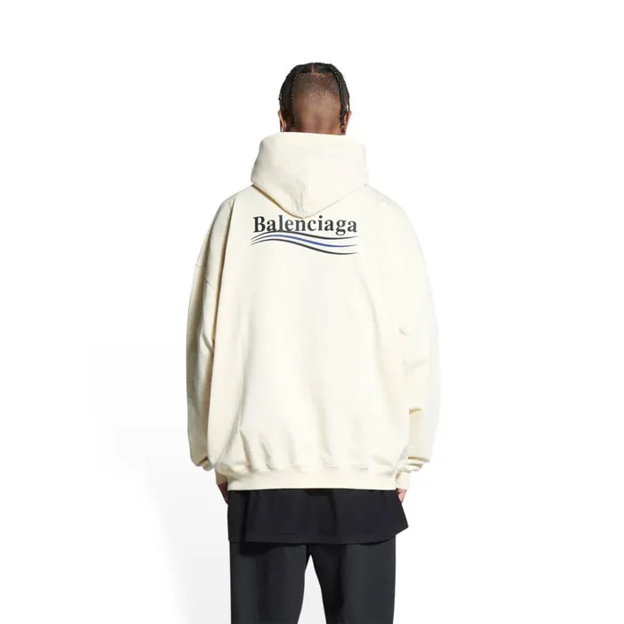 Men Sweatshirts and Hoodies Balenciaga Political Campaign Hoodie Large Fit In Blue