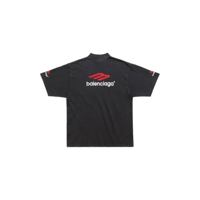 Men Tshirts Balenciaga 3b Sports Icon Tshirt Medium Fit In Blackredwhite