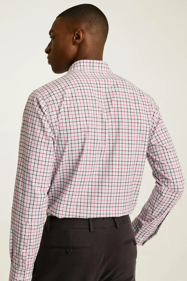 Men Tech Button Down Shirt Crimson Blue Check Bonobos Casual Shirts