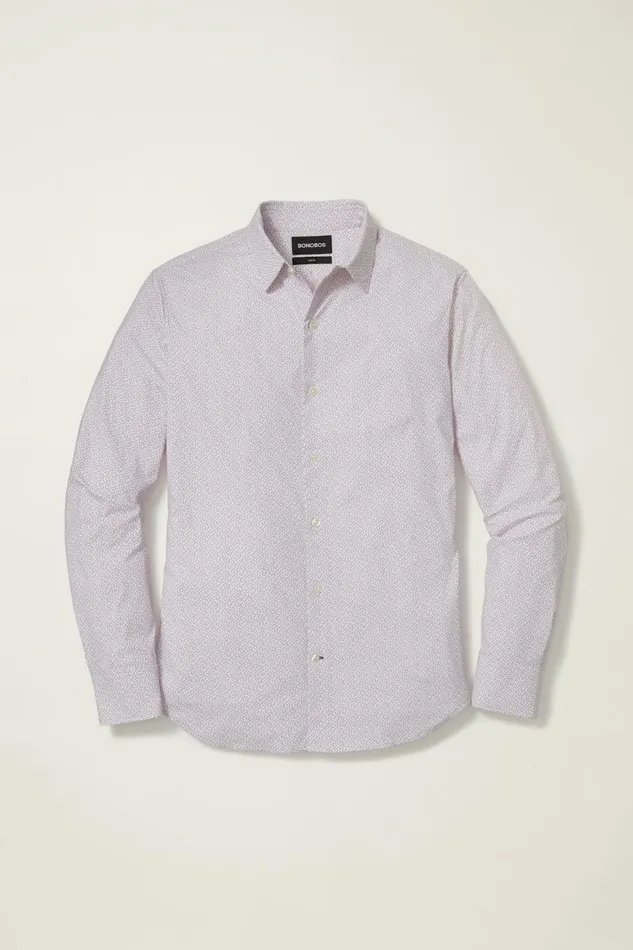 Men Tech Button Down Shirt Orchid Mist Geo Bonobos Casual Shirts
