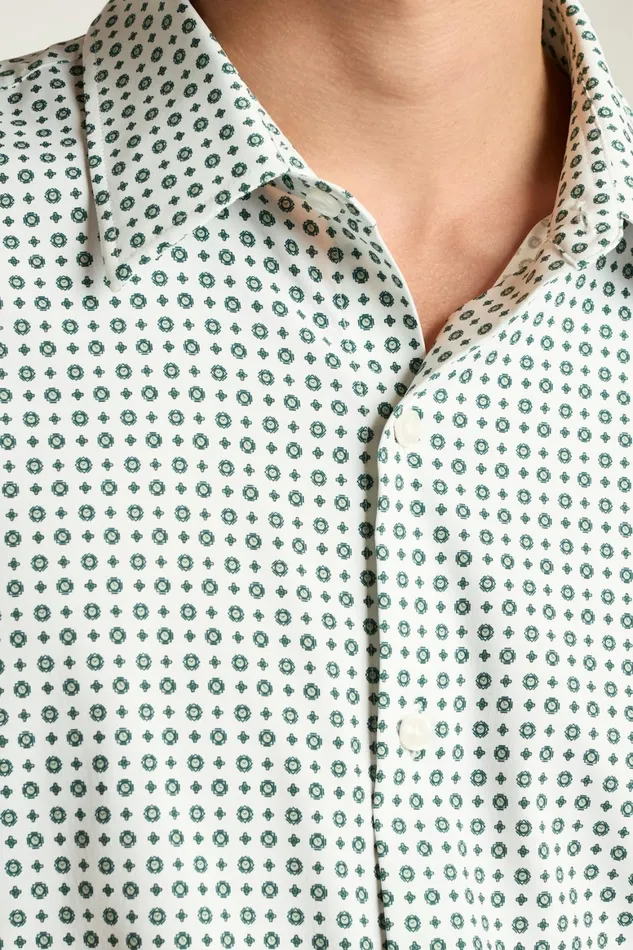 Men Tech Short Sleeve Shirt White Clocks Bonobos Short Sleeve Shirts