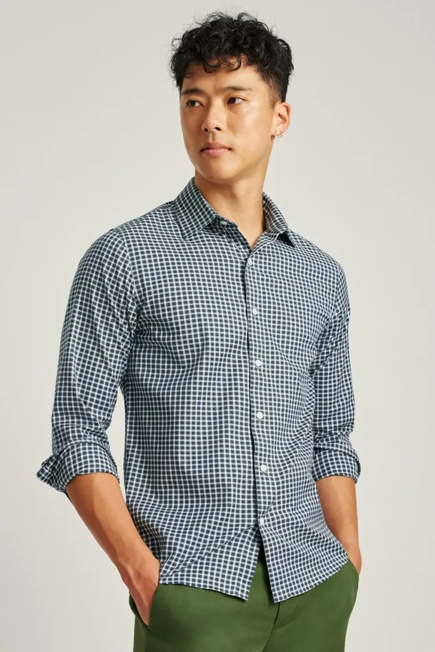 Men The Desk To Dinner Shirt Blue Caspian Check Bonobos Business Casual Shirts