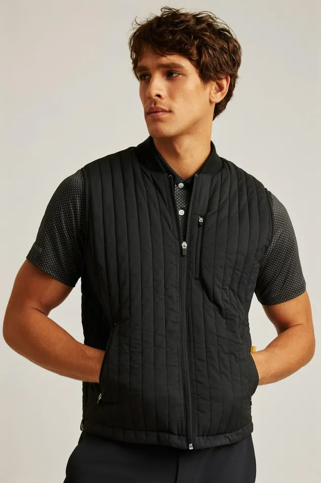 Men The Elements Vest Jet Black Bonobos Vests