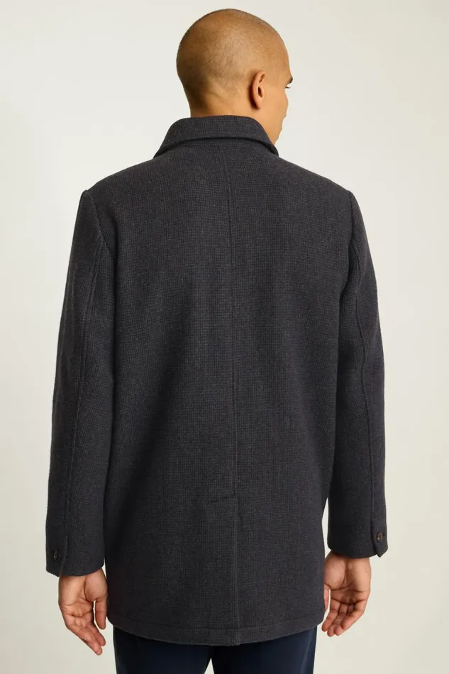 Men The Italian Wool Car Coat Navy Blue Bonobos Jackets and Coats