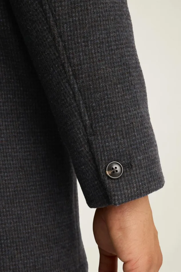 Men The Italian Wool Car Coat Navy Blue Bonobos Jackets and Coats