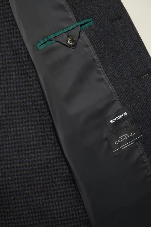 Men The Italian Wool Car Coat Navy Blue Bonobos Jackets and Coats