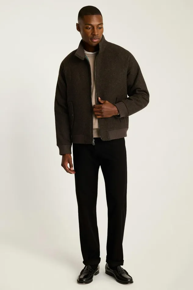 Men The Italian Wool Harrington Jacket Brown Chanteclair Bonobos Jackets and Coats Men The Italian Wool Harrington Jacket Brown Chanteclair Bonobos Jackets and Coats