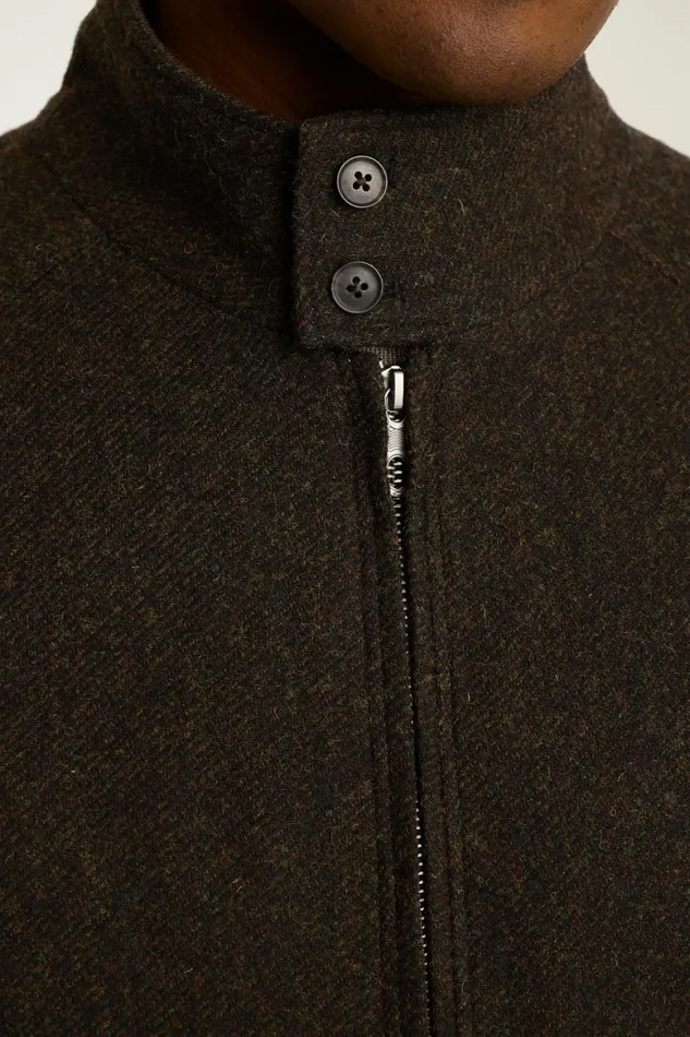 Men The Italian Wool Harrington Jacket Brown Chanteclair Bonobos Jackets and Coats