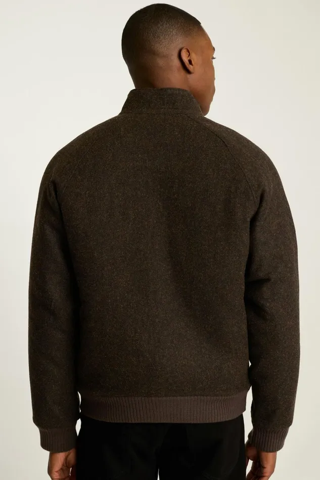 Men The Italian Wool Harrington Jacket Brown Chanteclair Bonobos Jackets and Coats