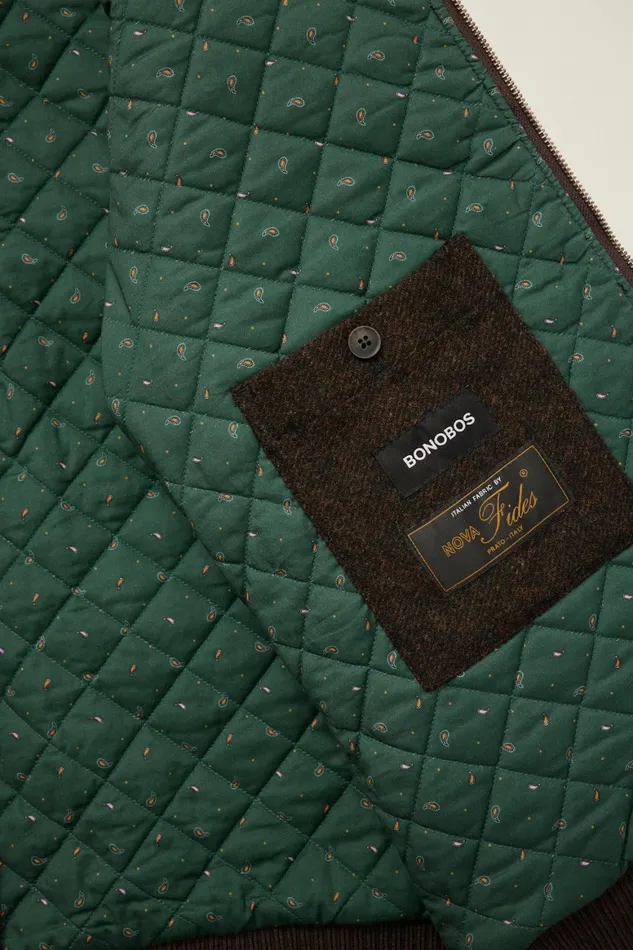 Men The Italian Wool Harrington Jacket Brown Chanteclair Bonobos Jackets and Coats