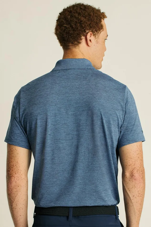 Men The Performance Golf Polo Heather Denim Blue Bonobos Polos