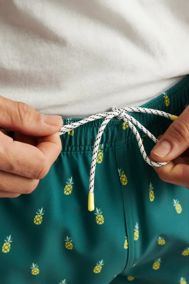 Men Throwback Swim Trunks Green Pineapple Party Bonobos Swim Trunks