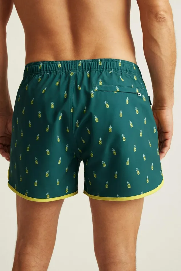 Men Throwback Swim Trunks Green Pineapple Party Bonobos Swim Trunks