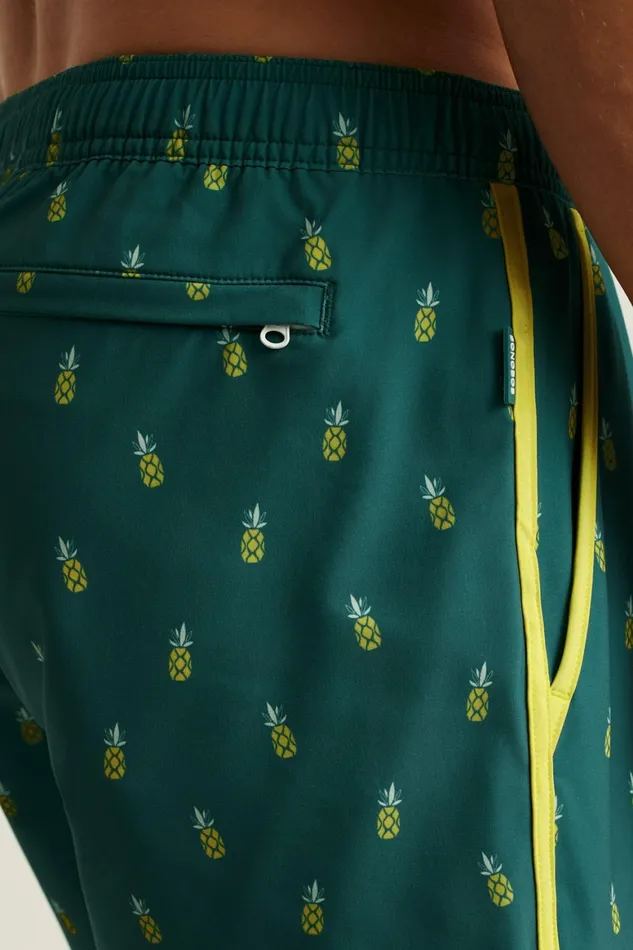 Men Throwback Swim Trunks Green Pineapple Party Bonobos Swim Trunks