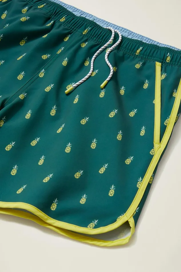 Men Throwback Swim Trunks Green Pineapple Party Bonobos Swim Trunks