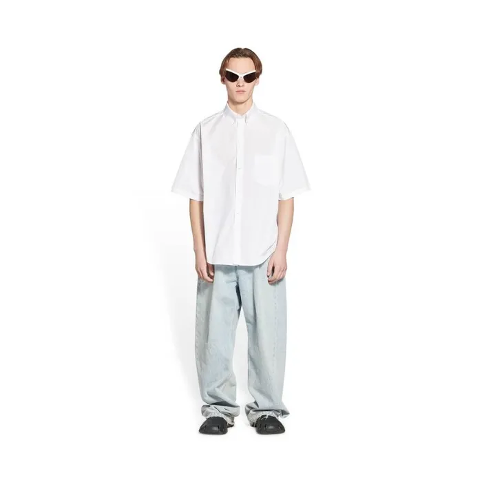 Men Tops and Shirts Balenciaga Bb Icon Short Sleeve Shirt In White