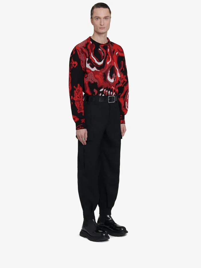Men Trousers Alexander McQueen Military Cargo Trousers Black