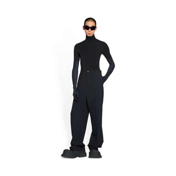 Men Trousers Balenciaga Large Fit Tailored Trousers In Black