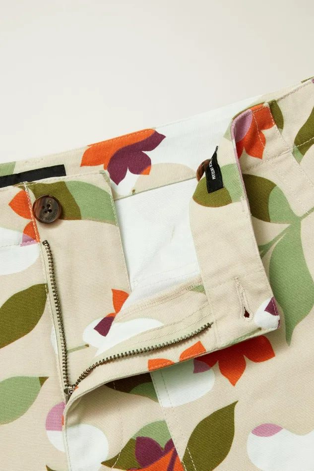 Men Utility Short Light Khaki Floral Bonobos Chino Shorts