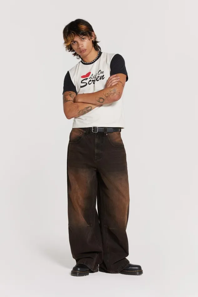 Men Vintage Brown Colossus Jeans Jaded London Colossus Jeans