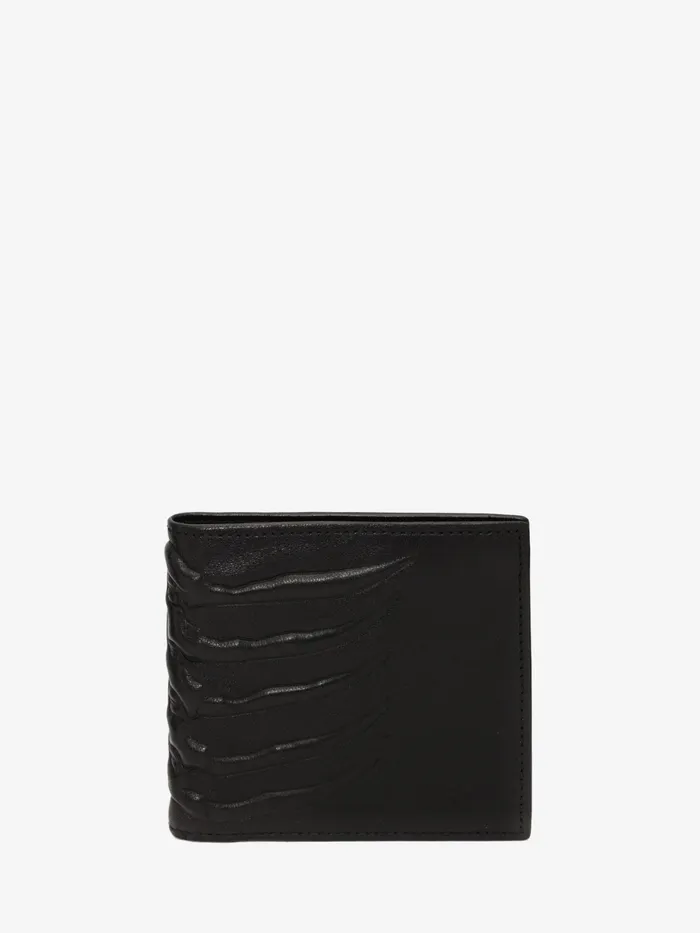 Men Wallets And Cardholders Alexander McQueen Leather Billfold Wallet Black