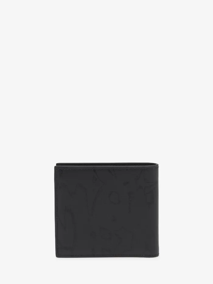 Men Wallets And Cardholders Alexander McQueen Mcqueen Graffiti Billfold Wallet Black