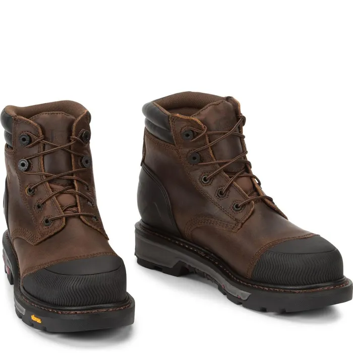 MEN Warhawk 6034 Waterproof Nano Comp Toe Whiskey Justin Boots Work