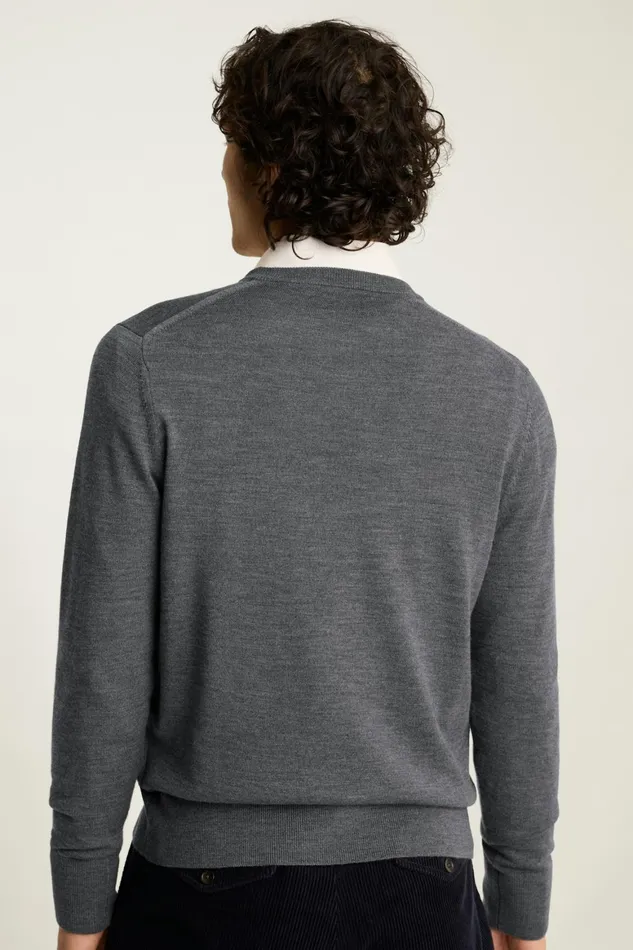 Men Washable Merino VNeck Sweater Charcoal Grey Bonobos Crew and VNeck Sweaters