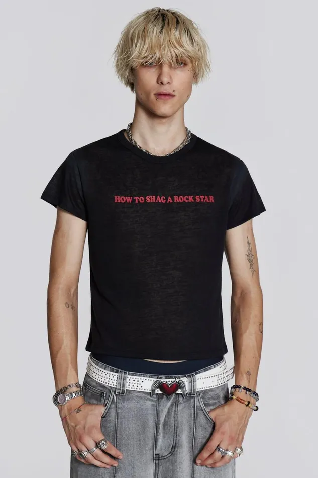 Men Washed Slogan Tshirt Jaded London TShirts and Vests