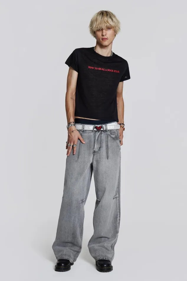 Men Washed Slogan Tshirt Jaded London TShirts and Vests