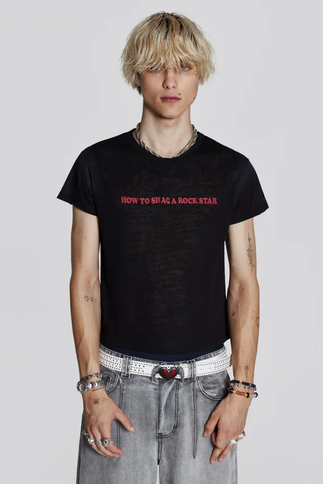 Men Washed Slogan Tshirt Jaded London TShirts and Vests