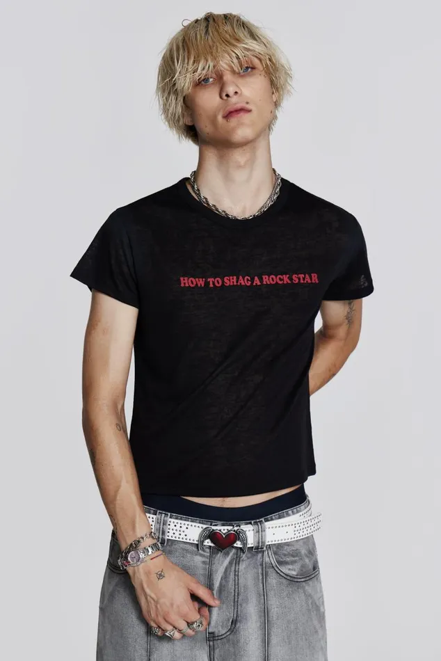 Men Washed Slogan Tshirt Jaded London TShirts and Vests